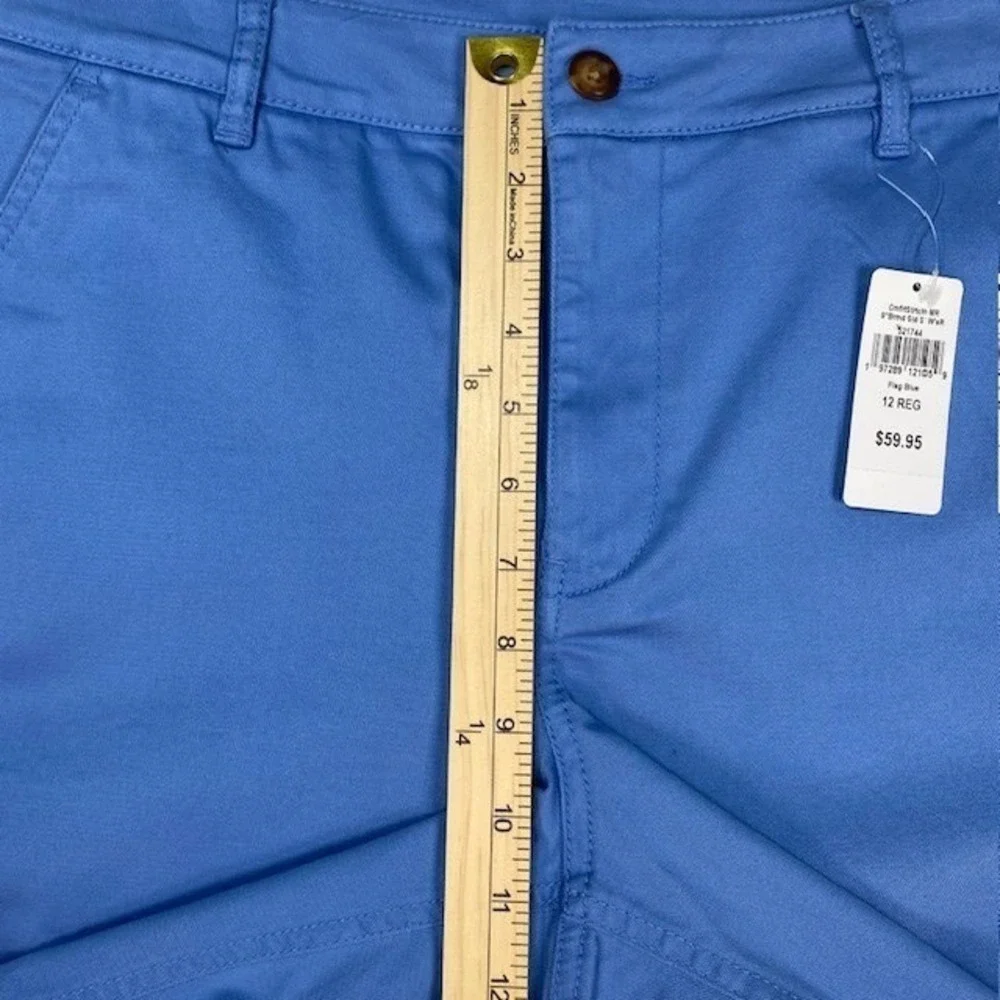 L.L.Bean Women Comfort Stretch Shorts 9 Inch Mid Rise Flag Blue‎ Size 12 Reg NEW